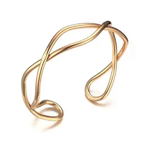 new arrival gold x infinity bangle bracelet design for women