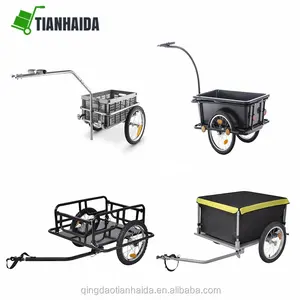 自行车货物行李拖车雨罩，铝合金框架行李车，山地自行车拖车