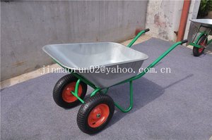 WB6417 galvanizado doble rueda carretilla de acero - Product Image 1
