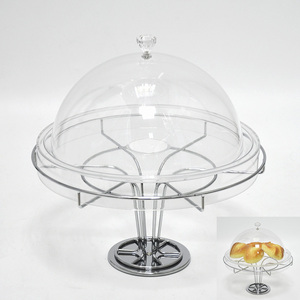 Plateau de service en acrylique jaune à pression, grande taille, avec couvercle, ustensile de service - Product Image 2