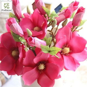 Fleurs de <span class=keywords><strong>Magnolia</strong></span> Artificielles Pas Chères en Tissu de Soie Centre de Table Maison Décoration de Fête de Mariage Arrangement Floral - Product Image 6
