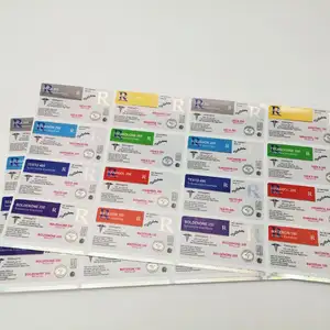 Etiquetas steriod personalizadas, etiqueta de holograma gen pharma, 10ml
