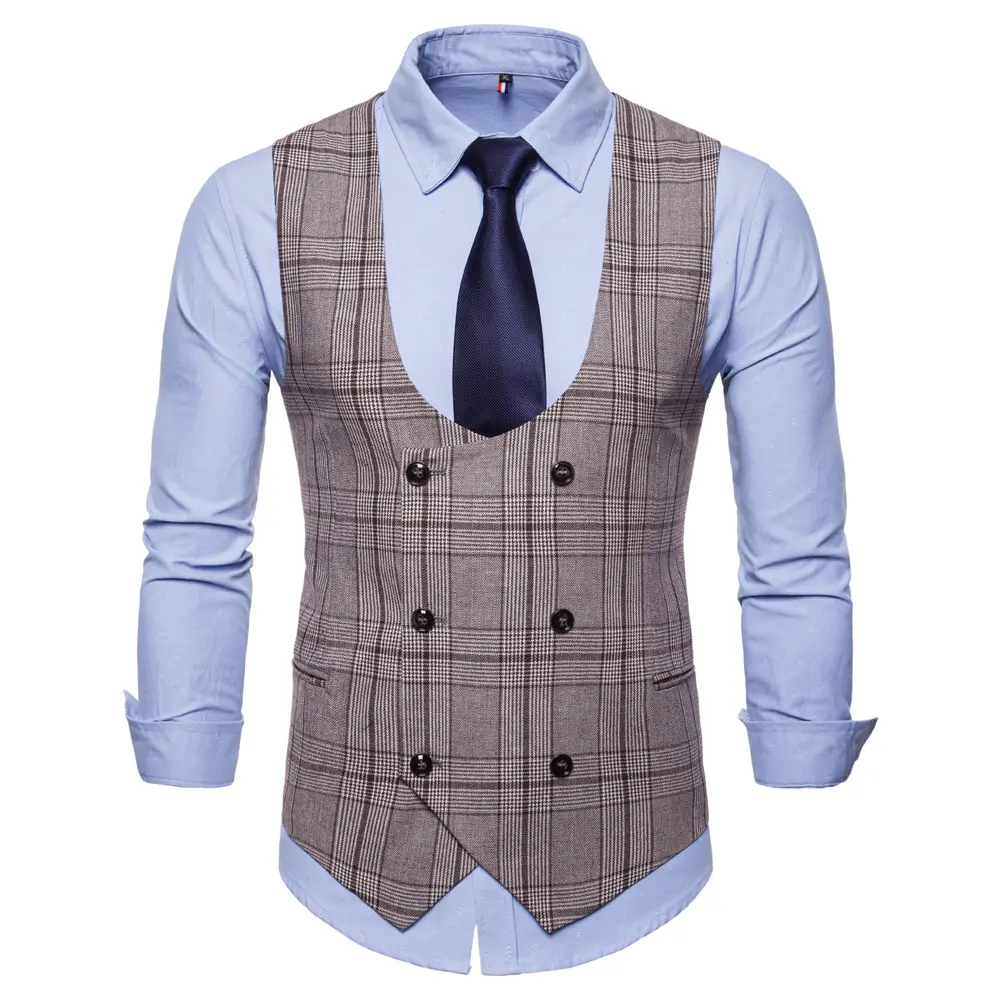 Hot style vest double breasted waistcoat for men