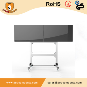 Support de moniteur mobile moderne ML-02, support de télévision pour deux écrans avec roulettes/support de télévision pour écran plasma de 55 pouces - Product Image 3