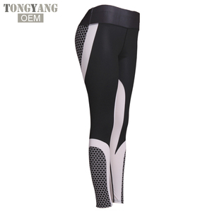 Pantaloni da Yoga con stampa a rete TONGYANG <span class=keywords><strong>Leggings</strong></span> per Fitness da donna con allenamento sportivo pantaloni elastici neri sottili bianchi