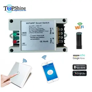 Topshine 2019 20A Multi-way Remote Control RF 433mhz Boiler WiFi Switch Enabled By Alexa And Google Assistant