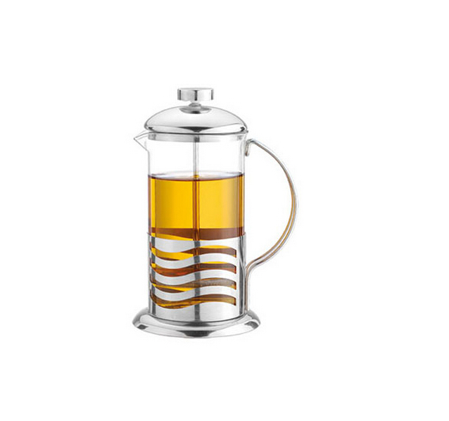 Haonai customized bulk french press stainless steel shock proof glass coffee maker