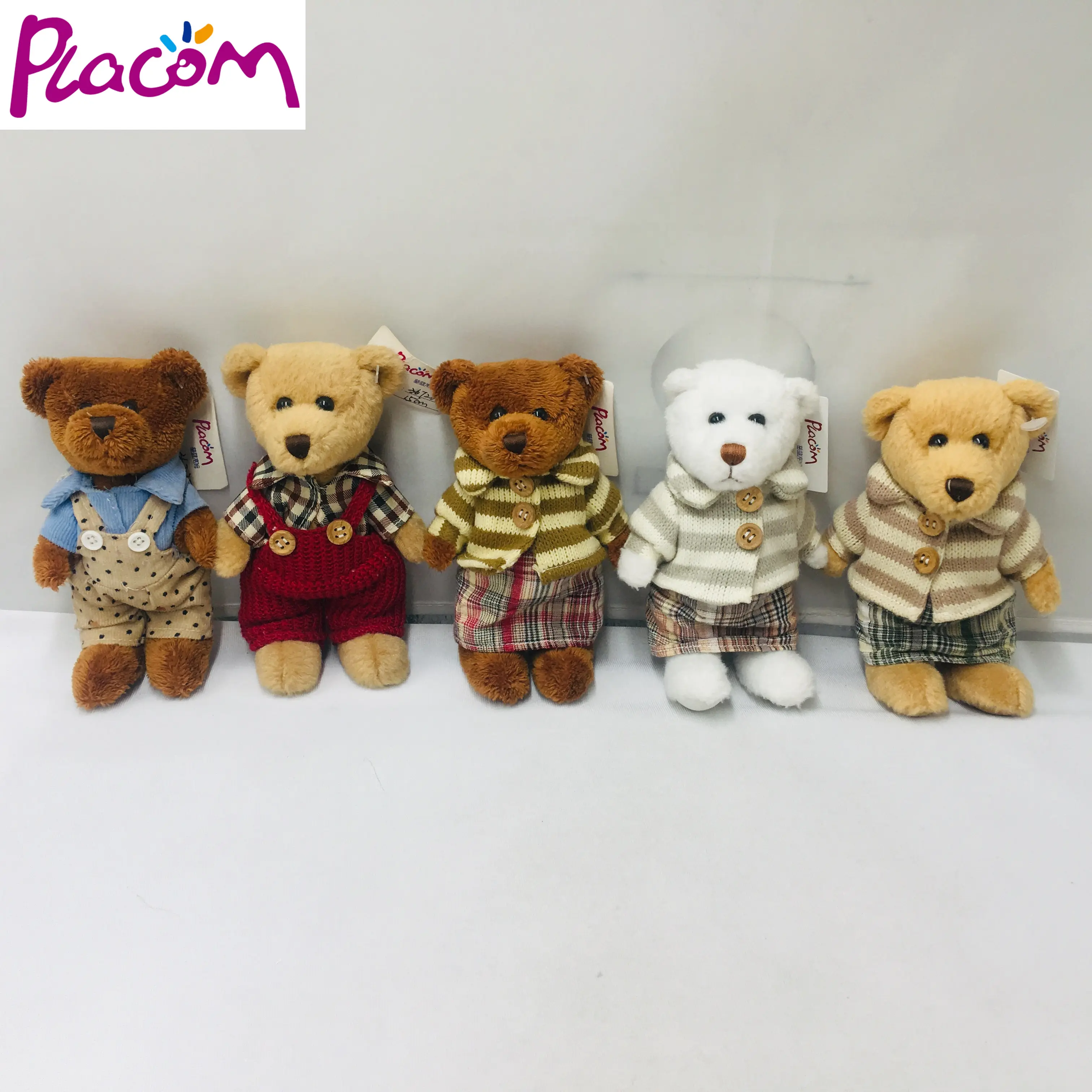 Benutzer definierte handgemachte stehende Plüschtiere verbunden Teddybär mit Kleidung kaufen Teddybär Stofftiere