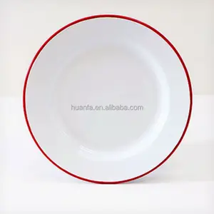 Custom made dinnerware enamel plates food enamel dishes 18 / 20 /22 / 24 /26cm enamel camping plates