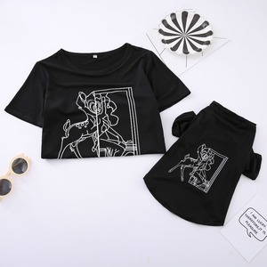 <strong>Funny</strong> Summer Cotton T-Shirts Wholesale Logo Customize Matching Dog and Owner <strong>Clothes</strong> - Product Image 2