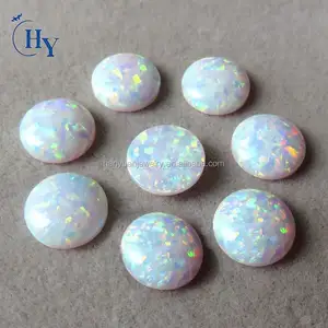 Cheap loose 3mm 4mm 5mm white opal cabochon round gemstones