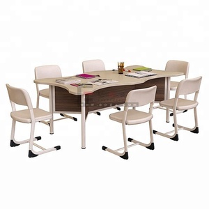 Muebles de biblioteca escolar para niños, mesa de lectura y silla de madera y Metal, para estudiar y escribir - Product Image 4