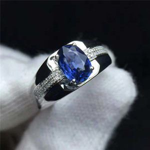 Di Vendita caldo Fornitore Dorato Grande 18 k Oro Blu Zaffiro Anello Per Gli Uomini - Product Image 4