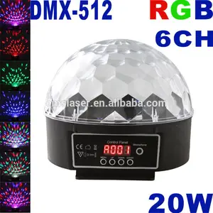 De China proveedor llevó luz cristal bola mágica de seis colores dmx etapa del led bola de luz del disco del partido luz