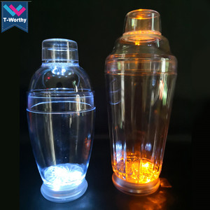 Coctelera Boston de Plástico Premium para Bebidas Mixtas, Portátil, con Luces LED Intermitentes que Brillan en la Oscuridad, para Cócteles Martini, 450 ml, 3 Pilas LR44 - Product Image 2