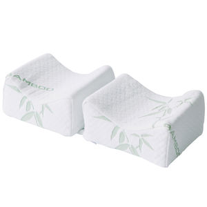 Almohada de Rodilla Ajustable de Espuma Viscoelástica de Bambú <span class=keywords><strong>para</strong></span> Aliviar el Dolor de Piernas y Espalda, Diseño Ergonómico de 2 Partes <span class=keywords><strong>para</strong></span> Dormir de Lado, No Tóxica - Product Image 1