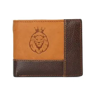 ISO BSCI-cartera de cuero para hombre, Cartera de cuero con cremallera y bolsillo para monedas, respetuosa con el medio ambiente