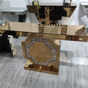 Zarif büyüleyici tarzı kıvılcım kahverengi aynalı konsol masası - Product Image 1