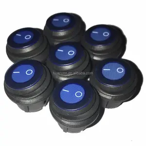 round waterproof IP67 rocker switch with illuminated ( blue lighted/lamp) on-off 12V