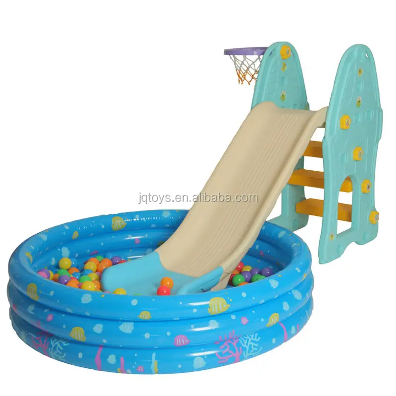 Новейшие цветные пластиковые горки для помещений, детские игрушки, горки с надувным шариковым бассейном для продажи