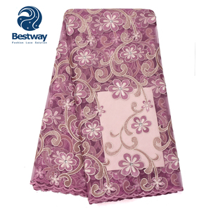 Bestway vestidos de casamento, tecido de renda francês 2018 com pedras para senhora fl0353