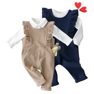 100% Algodão Kids Baby Clothes Wear Calças Francês Terry Chidren Global Boys Clothing Sets Chidren Suspender