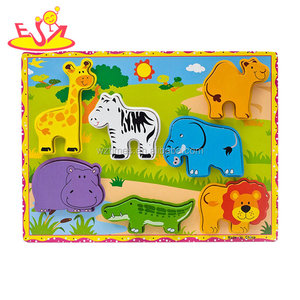 Il gioco cognitivo prescolare economico gioca il piccolo animale di legno di puzzle per il bambino W14D055 - Product Image 2