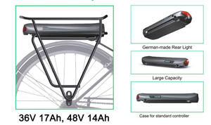 Batterie au lithium pour vélo électrique à porte-bagages arrière 36V 17AH avec approbation UN38.3/ISO13849/CB/CE/ROHS, chargeur 2A/3A KS Ks-19 pour 180W-1500W - Product Image 2