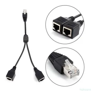 RJ45 8P8C Lan 网络扩展 1 公对 2 母分配器扩展以太网适配器电缆