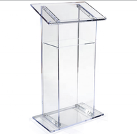 Pupitre acrylique debout de plancher transparent Plate-forme acrylique Podium Chaire