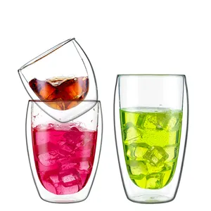 Commercio all'ingrosso 350ml doppia parete borosilicato <span class=keywords><strong>tazza</strong></span> di vetro di caffè fatto a mano tazze termiche Design minimalista personalizzato <span class=keywords><strong>per</strong></span> le feste - Product Image 1