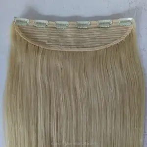 24" 170g #613 one piece clip in human hair extensions single weft hair