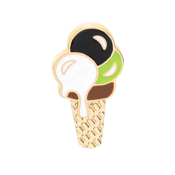 New Ice Cream Áo Len Mềm Men Vàng Kim Loại Pin Badge