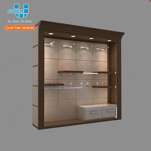 Modern Open Tall Wooden Wall <strong>Display</strong> Cabinet Custom Mens Suit Wall Fixtures Stand for Retail Clothes Shop <strong>with</strong> <strong>Peg</strong> <strong>Hooks</strong> - Product Image 1