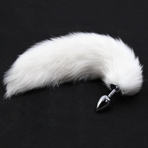 Butt Plug anale Plug Anale In Acciaio Inox Reale Coda di Volpe Giocattoli Del Sesso Coda di Volpe Tappi di Testa Bondage Coda di Colore Bianco adulto BDSM Giocattoli - Product Image 1