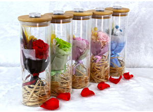 Botella de los deseos Led, arcoíris preservados, rosas eternas en cúpula de cristal para regalos del Día del Padre, venta al por mayor - Product Image 6