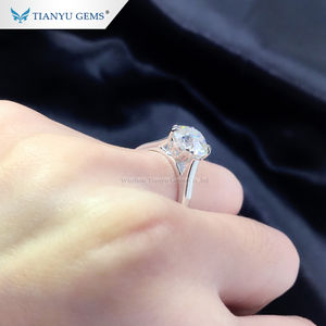 Tianyu-gemas personalizadas, moissanita de corte, Grado D vvs, oro blanco, de 18k anillo de diamante, precio - Product Image 6