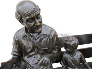 Escultura de Bronce de Tamaño Real de Abuelos Leyendo para sus <span class=keywords><strong>Nietos</strong></span> en un Banco - Product Image 6