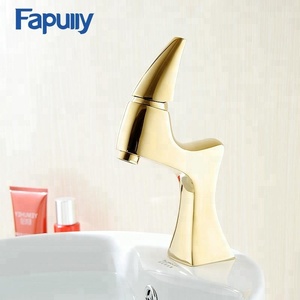 Fapully alta calidad Brass <span class=keywords><strong>lavabo</strong></span> <span class=keywords><strong>grifo</strong></span> oro trueno unicornio baño Cuenca del <span class=keywords><strong>grifo</strong></span> - Product Image 1