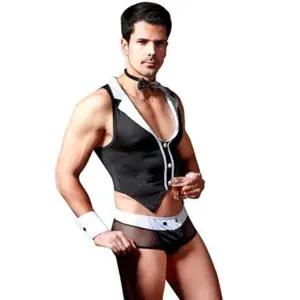 YSMARKET-lencería Sexy para hombre delantal francés erótico, disfraz de camarera de casa, disfraz de Halloween, Meidofu, 4 Uds.