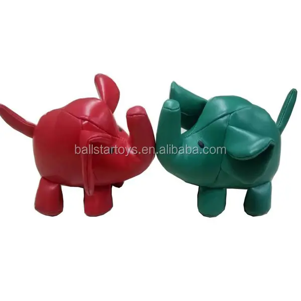 Various custom Cute soft Elephant PU leather material stuffed animals footbag bean bag toy,