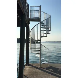 Наружная металлическая лестница, цены на спиральную лестницу с посадкой