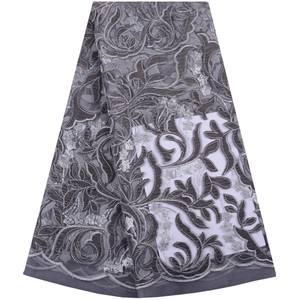 Sáng Sequins thêu nhung Châu Phi vải ren trong Màu Xanh Hoàng gia Chất lượng cao pháp nhung ren cho bên váy 1176 - Product Image 5