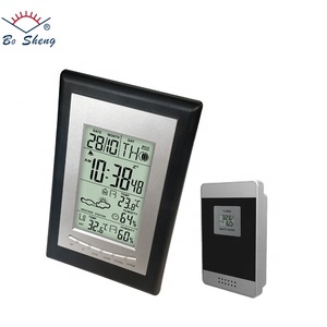 Tự động không dây kỹ thuật số Dự báo thời tiết trạm điều khiển vô tuyến bàn & bảng đồng hồ với ẩm kế & Nhiệt kế cảm biến - Product Image 3