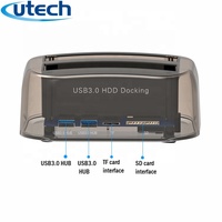 Docking Station USB 3.0 Trasparente Usata per Hard Disk SATA da 2.5/3.5 Pollici, Capacità 5TB, Conforme RoHS, Involucro in Plastica