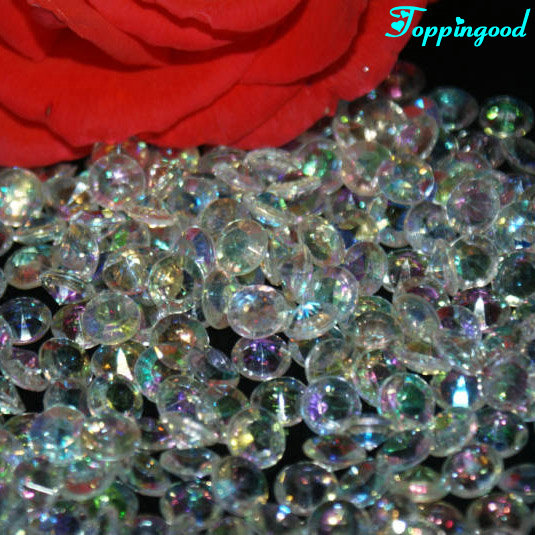 Прозрачные сверкающие акриловые свадебные алмазные бусины с конфетти