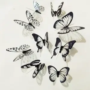 Хрустальные 3D бабочки, домашний декор «сделай сам», настенные наклейки для детской комнаты, украшение для рождественской вечеринки, наклейка на кухню, холодильник