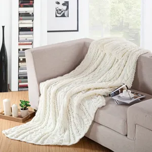 家用客厅100% 棉针织毛毯