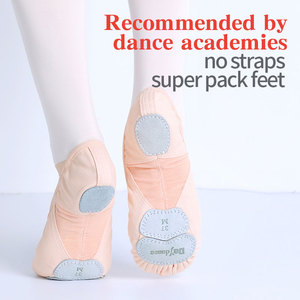 Scarpette da Danza per Adulti Donna in Tela Elasticizzata Scarpe da Ballo con Suola Tripartita - Product Image 3