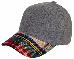 Invierno mens populares lana en blanco gorra de béisbol ajustable dos tonos sombreros - Product Image 1